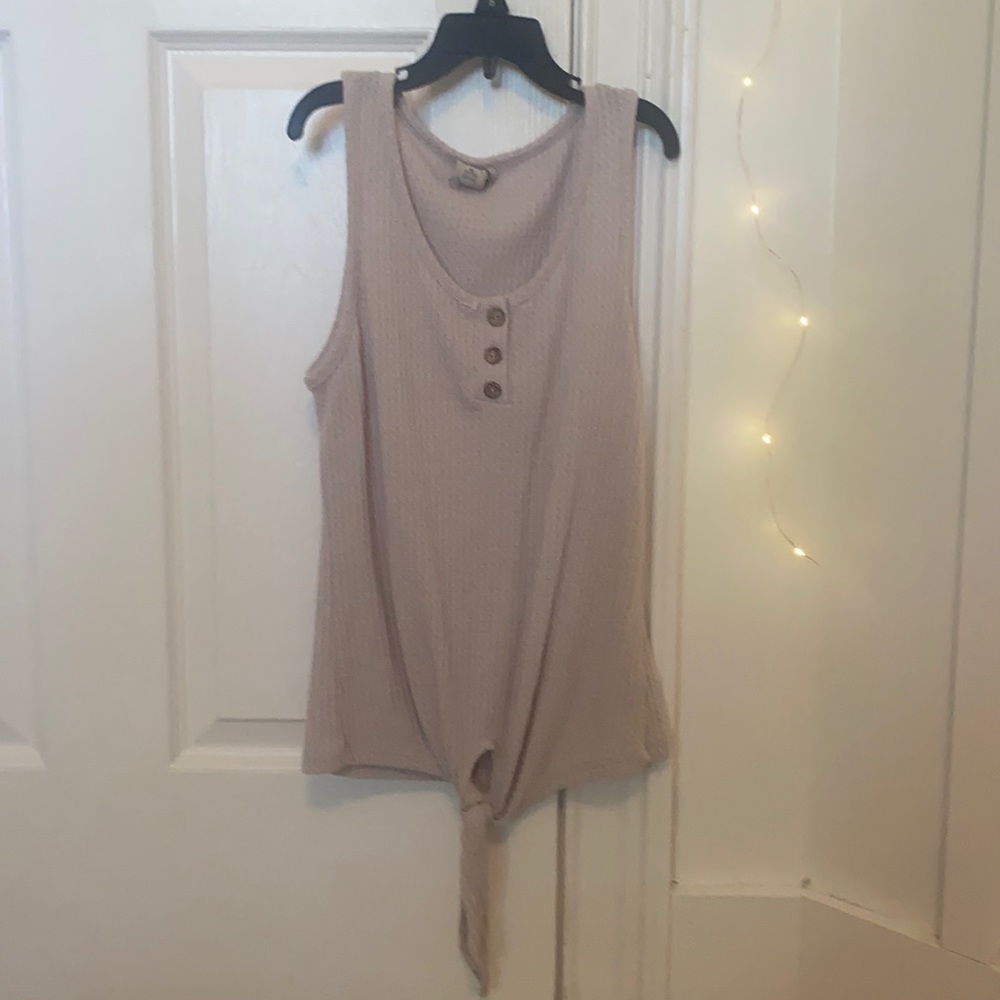 ‼️waffle tie cream tank top
